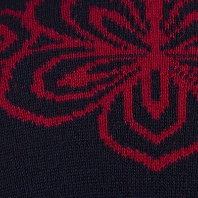 Alternate image for Black and Red Reversible Alpaca Blend Ruana from Peru Rose Attraction