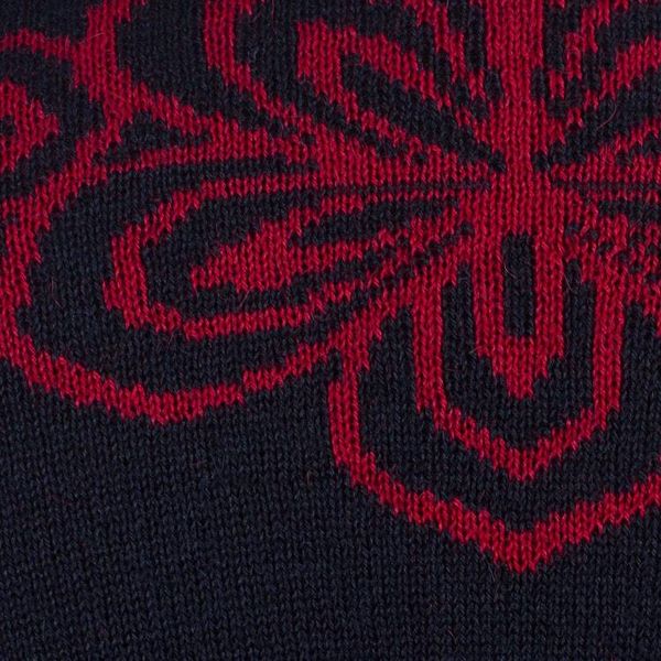 Alternate image for Black and Red Reversible Alpaca Blend Ruana from Peru Rose Attraction