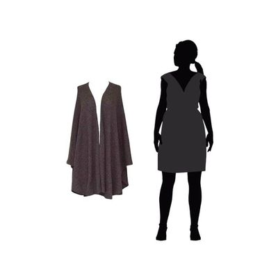 Alternate image for Artisan Crafted Alpaca  Blend Wrap Ruana Brown Tweed