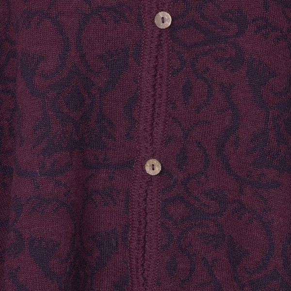 Alternate image for Alpaca Blend Wine and Purple Ruana with Scarf Peruvian Wildflower in Red