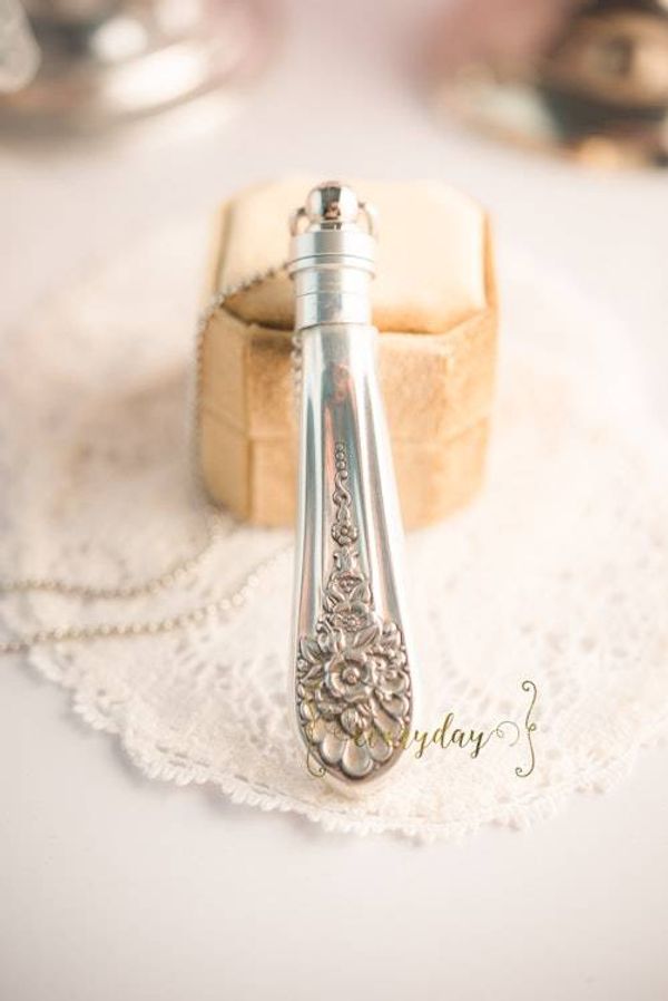 Alternate image for Memorial Urn Necklace • 1953 Jubilee • Vintage Silverware • Memorial Jewelry • Urn for Ashes • Keepsake Jewelry • Loss Gift