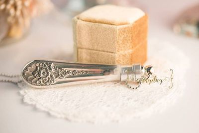 Alternate image for Memorial Urn Necklace • 1953 Jubilee • Vintage Silverware • Memorial Jewelry • Urn for Ashes • Keepsake Jewelry • Loss Gift