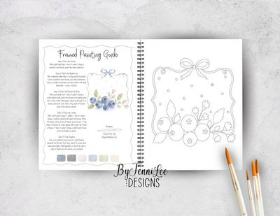 Alternate image for Blueberry Pickin: A Watercolor Painting Workbook, 12 Ready to Paint Watercolor Illustrations, 9781968591403
