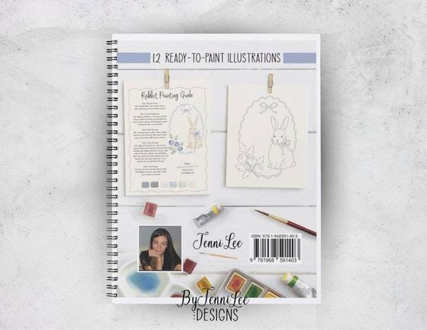 Alternate image for Blueberry Pickin: A Watercolor Painting Workbook, 12 Ready to Paint Watercolor Illustrations, 9781968591403