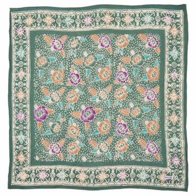 Alternate image for Hand Dyed Batik Bandana, 100% Soft Cotton, Green Bali, Green, Pink, Kasih Co-op