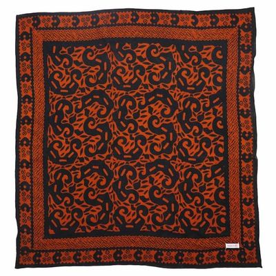 Primary image for Hand Dyed Batik Bandana, 100% Soft Cotton, Panther Paws, Black, Brown, Orange