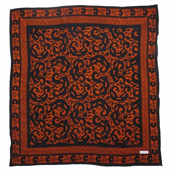 Alternate image for Hand Dyed Batik Bandana, 100% Soft Cotton, Panther Paws, Black, Brown, Orange