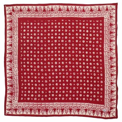 Alternate image for Hand Dyed Batik Bandana, 100% Soft Cotton, Celebrations, Red