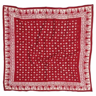 Alternate image for Hand Dyed Batik Bandana, 100% Soft Cotton, Celebrations, Red