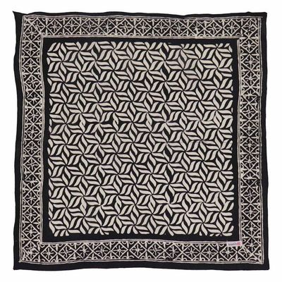 Alternate image for Hand Dyed Batik Bandana, 100% Soft Cotton, Onyx Pinwheel, Black, White, Mens Bandana, Kasih Co-op