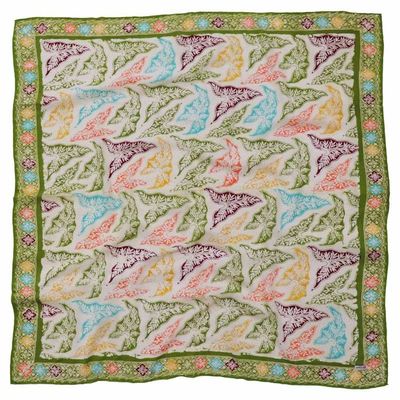 Alternate image for Large 39 Hand Dyed Batik Bandana, 100% Soft Cotton, Tropical Trapestry