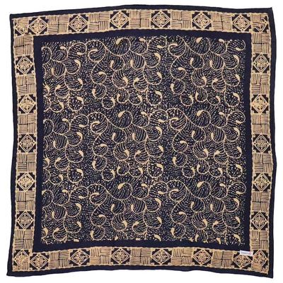 Primary image for Hand Dyed Batik Bandana, 100% Soft Cotton, Starry Night, Navy Blue, Cream, Yellow