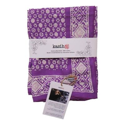 Alternate image for Large 39 Hand Dyed Batik Bandana, 100% Soft Cotton, Timeless Trace