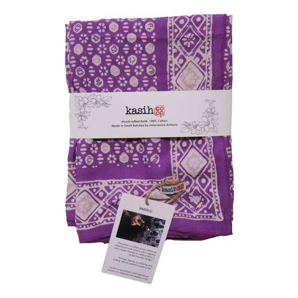 Alternate image for Large 39 Hand Dyed Batik Bandana, 100% Soft Cotton, Timeless Trace