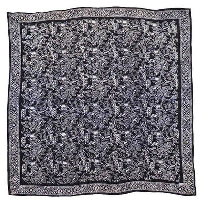 Alternate image for Large 39 Hand Dyed Batik Bandana, 100% Soft Cotton, Black Dark Blue, Wings