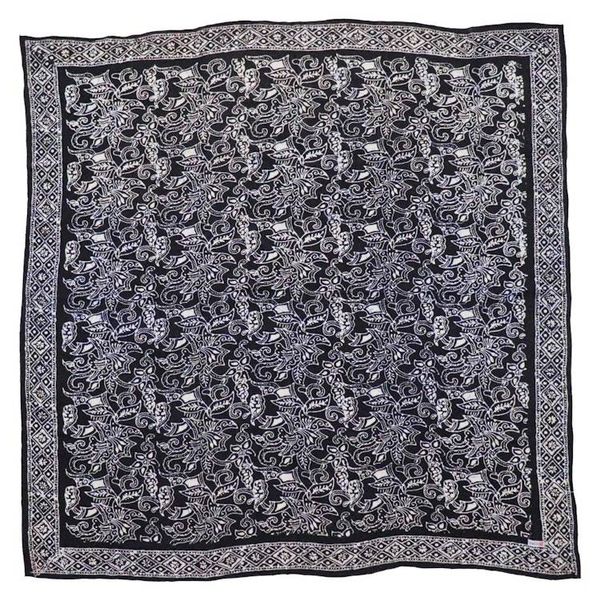 Alternate image for Large 39 Hand Dyed Batik Bandana, 100% Soft Cotton, Black Dark Blue, Wings