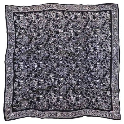 Alternate image for Large 39 Hand Dyed Batik Bandana, 100% Soft Cotton, Black Dark Blue, Wings