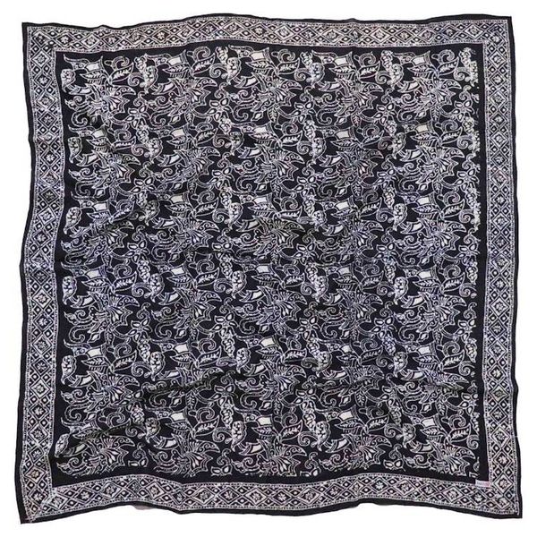 Alternate image for Large 39 Hand Dyed Batik Bandana, 100% Soft Cotton, Black Dark Blue, Wings
