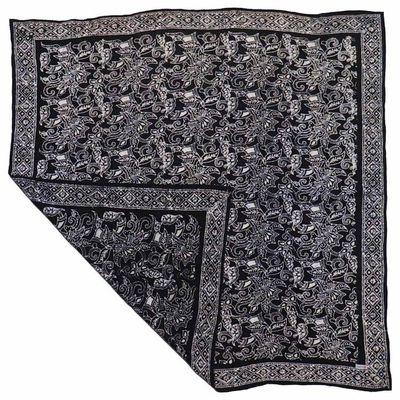 Alternate image for Large 39 Hand Dyed Batik Bandana, 100% Soft Cotton, Black Dark Blue, Wings