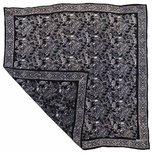 Alternate image for Large 39 Hand Dyed Batik Bandana, 100% Soft Cotton, Black Dark Blue, Wings