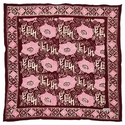 Alternate image for Hand Dyed Batik Bandana, Pink Corpse Flower, Giant Padma, Red, Pink