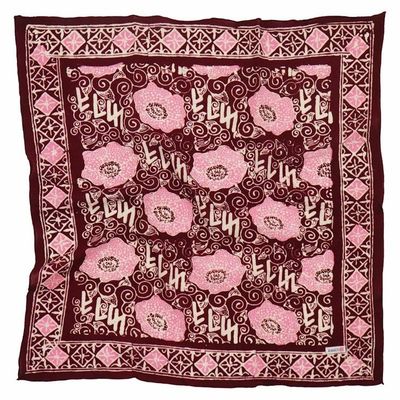 Alternate image for Hand Dyed Batik Bandana, Pink Corpse Flower, Giant Padma, Red, Pink