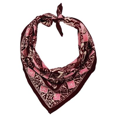 Alternate image for Hand Dyed Batik Bandana, Pink Corpse Flower, Giant Padma, Red, Pink