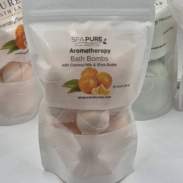 Alternate image for Spa Pure Aromatherapy Bath Bombs with Coconut Milk, Shea Butter, Sweet Orange (12 Count)
