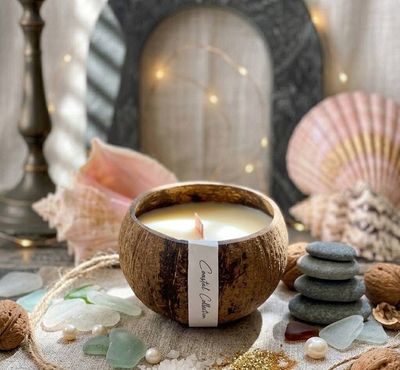 Primary image for Handcrafted Coconut Shell Soy Candle