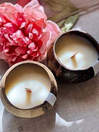 Alternate image for Handcrafted Coconut Shell Soy Candle
