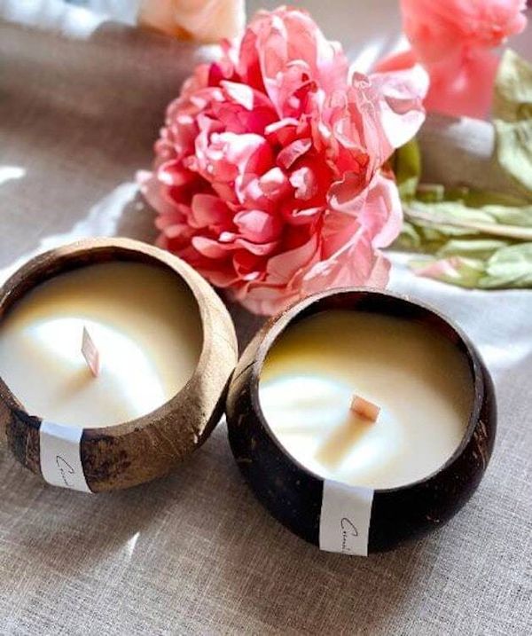 Alternate image for Handcrafted Coconut Shell Soy Candle