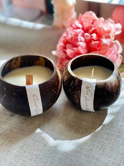 Alternate image for Handcrafted Coconut Shell Soy Candle