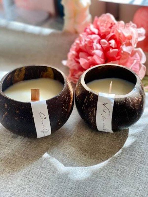 Alternate image for Handcrafted Coconut Shell Soy Candle