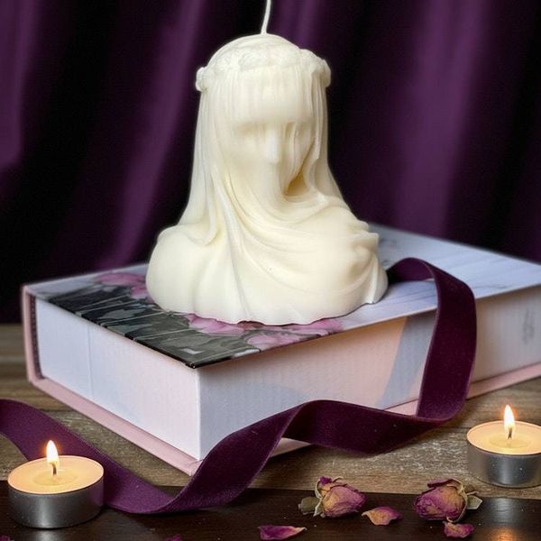 Alternate image for Large Veiled Lady Sculpture Candle