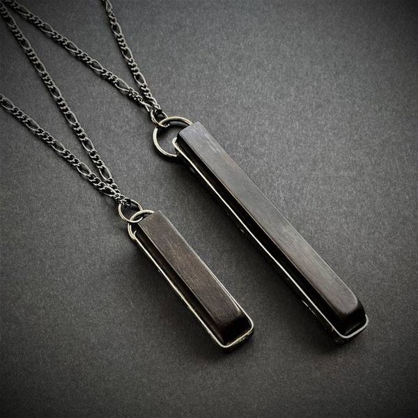 Alternate image for Reclaimed Ebony Piano Key Necklace, Handmade Antique Half Key Music Pendant
