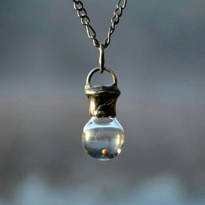 Alternate image for Mustard Seed Necklace, Faith of a Mustard Seed Glass Bottle Pendant, Christian Jewelry for Men or Women