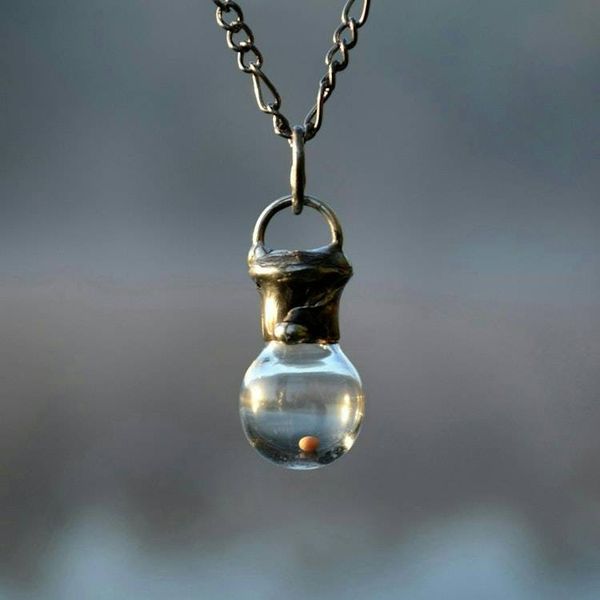 Alternate image for Mustard Seed Necklace, Faith of a Mustard Seed Glass Bottle Pendant, Christian Jewelry for Men or Women
