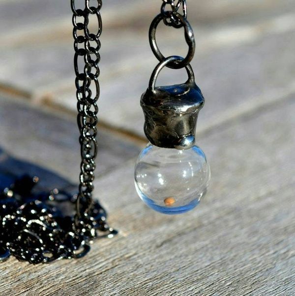 Alternate image for Mustard Seed Necklace, Faith of a Mustard Seed Glass Bottle Pendant, Christian Jewelry for Men or Women