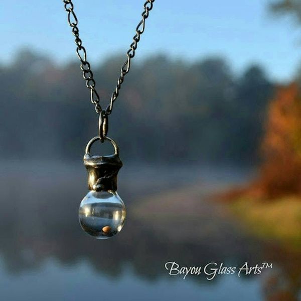 Alternate image for Mustard Seed Necklace, Faith of a Mustard Seed Glass Bottle Pendant, Christian Jewelry for Men or Women