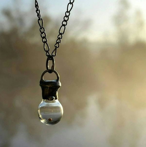 Alternate image for Mustard Seed Necklace, Faith of a Mustard Seed Glass Bottle Pendant, Christian Jewelry for Men or Women