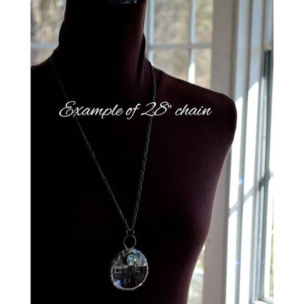 Alternate image for Magnifying Glass Necklace, Abalone Heart Pendant Magnifier, Gift for Mom