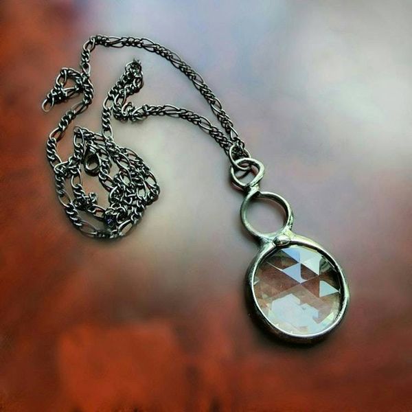 Alternate image for Kaleidoscope Necklace, Long Pendant Chain, Glass Prism Jewelry, Fun Gift for Her