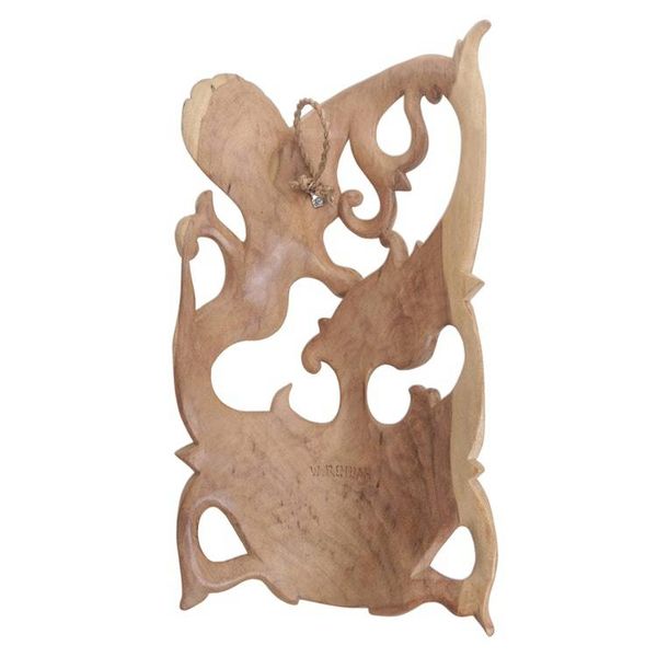 Alternate image for Hand Crafted Balinese Hibiscus Wood Wall Mask Nature Soaring