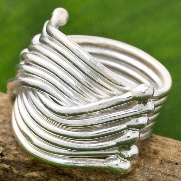 Alternate image for High Polish Karen Sterling Silver Ring Thailand Silver Hug