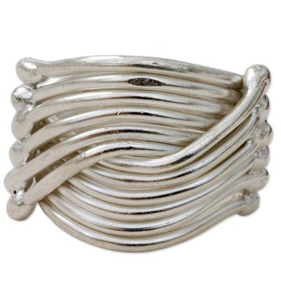 Alternate image for High Polish Karen Sterling Silver Ring Thailand Silver Hug