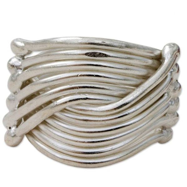 Alternate image for High Polish Karen Sterling Silver Ring Thailand Silver Hug
