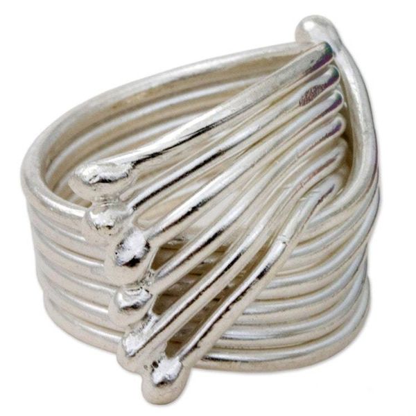 Alternate image for High Polish Karen Sterling Silver Ring Thailand Silver Hug