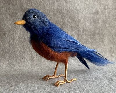 Alternate image for Needle Felted blue bird Belle Skye