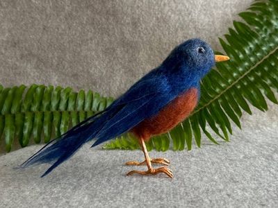 Alternate image for Needle Felted blue bird Belle Skye