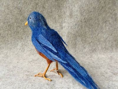Alternate image for Needle Felted blue bird Belle Skye